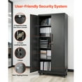 thumbnail image 6 of Kffkff Metal Garage Cabinet, 70.6 in Rolling Steel Storage Cabinet with Adjustable Shelves, Magnetic Doors, Hanging Rod & Hooks, 5-Tier Lockable, 6 of 9