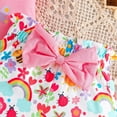 thumbnail image 7 of Girls Outfits Toddler Baby Girls Summer Floral Rainbow Print Flutter Sleeve Top and Shorts Two Piece Outfit Playwear Baby Girl Outfits Red 12 Months-18 Months, 7 of 7