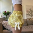 thumbnail image 4 of Byworldtasic Womens Shorts Women Y2k Gingham Bloomers Cute Low Waist Plaid Pj Shorts Sexy Micro Sleep Shorts Ruffle Pajama Bottoms, 4 of 7