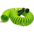 thumbnail image 4 of Recoil Garden Water Hose 50 ft, EVA Curly Water Hose with Brass Connectors, Garden Hose Coil,Includes 7-Pattern Function Sprayer,Retractable,Corrosion Resistant Garden Coil Hose.Green, 4 of 14