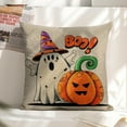 thumbnail image 5 of Colorful hat ghost and pumpkin Linen toss pillowcase decoration pillowcase gifting preferred 24x24 inch cushion cover sofa pillowcase sofa bedroom living room car, 5 of 6
