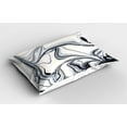 thumbnail image 2 of Ambesonne Marble Print Pillow Sham 2 Pack, Trippy Unusual Forms, 36"x20", Black Pale Grey Dust, 2 of 3