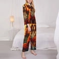 thumbnail image 3 of Lsque Sunset Meditating Dog Pattern Long Sleeve Pajama Set for Women - Soft 2-Piece Sleepwear and Loungewear Set with Pockets, Comfy Nightwear-Large, 3 of 7