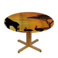 thumbnail image 3 of Orinice Giraffe Ostrich Sunset Round Table Cover Stain Resistant Washable Indoor Outdoor Tablecloth Kitchen Dining Wedding Parties 100% Polyester Fiber 42-46, 3 of 8