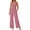 Pink, variant on PRETTYGARDEN Summer Sleeveless Jumpsuits for Women Dressy Square Neck Wide Leg Pants Knitted One Piece Rompers with Pockets