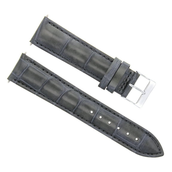 18MM ALLIGATOR GENUINE ITALIAN LEATHER WATCH STRAP BAND FOR ROLEX WATCH GREY