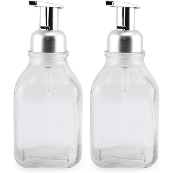 Cornucopia 16 Ounce Glass Foaming Soap Dispensers (2-Pack; 16oz )