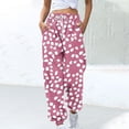 thumbnail image 2 of Cinch Bottom Sweatpants Baggy High Waist Stripe Joggers with Pockets Workout Gym Athletic Lounge Trousers, 2 of 5