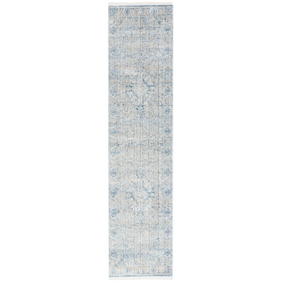 SAFAVIEH Dream Avalon Floral Runner Rug, Grey/Turquoise, 2' x 8'