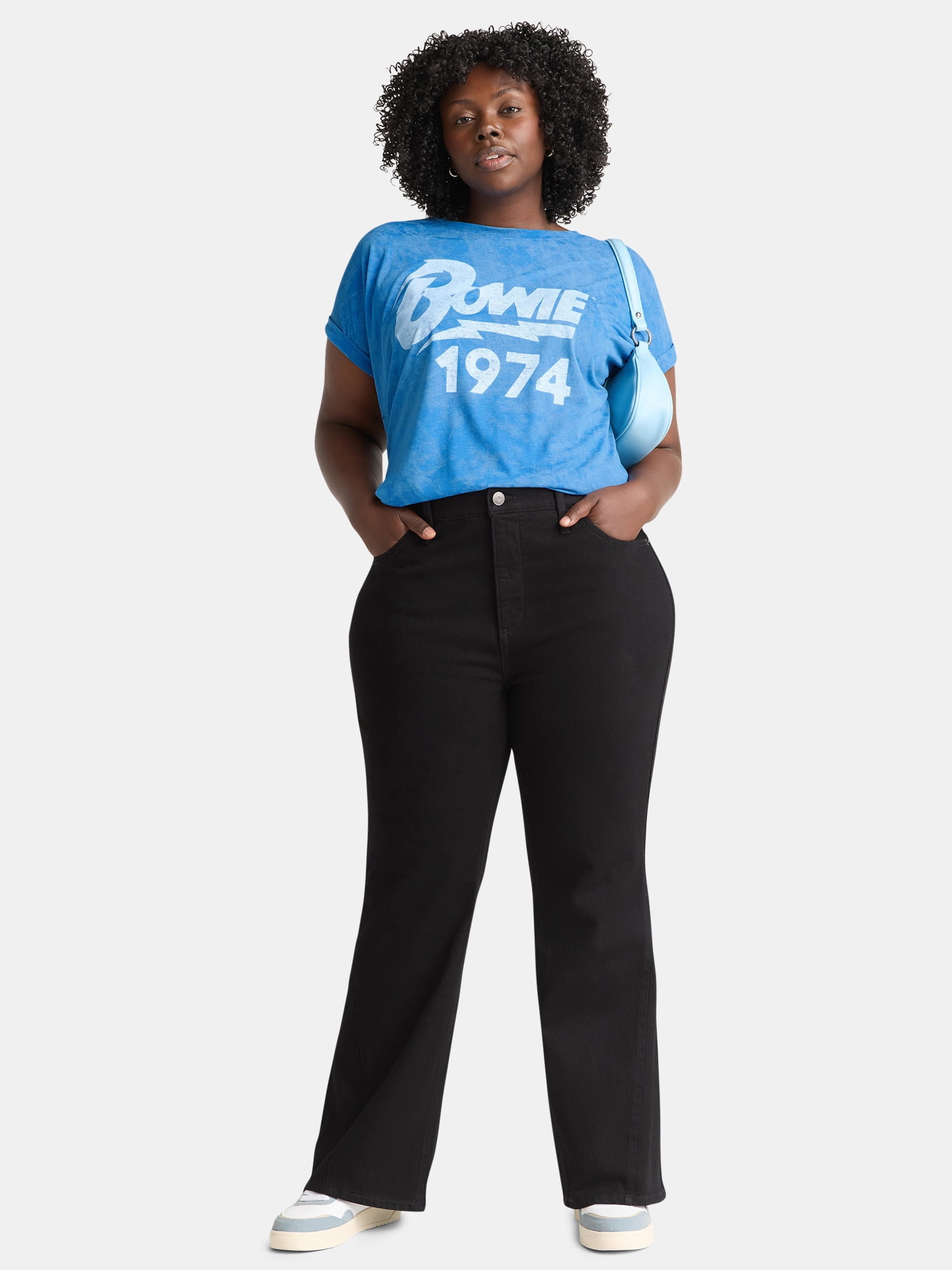 Terra & Sky Women's Plus Size High Rise Flare Jeans, 30" Inseam, Sizes 16W-28W