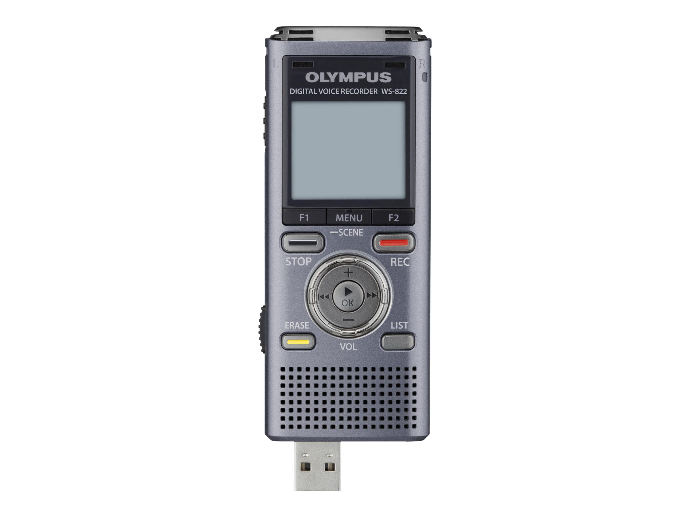 Olympus 4GB Digital Voice Recorder, Gray Metallic, WS-822