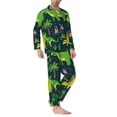 thumbnail image 2 of Picia Dinosaurs and Flowers Pattern Men’s Long-Sleeve Sleepwear Set - Soft 2-Piece Loungewear with Pockets, Comfy PJs for Relaxing Nights-Medium, 2 of 7