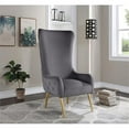 thumbnail image 4 of Pemberly Row Modern / Contemporary Grey Finish Velvet Accent Chair, 4 of 7
