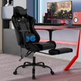 thumbnail image 3 of BIQWBIC Gaming Chair, Ergonomic Office Chair with Massage Lumbar Support ，Adjustable Seat, Lumbar Support, Armrest, Headrest, Black, 3 of 5
