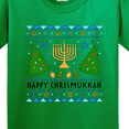 thumbnail image 4 of Inktastic Happy Chrismukkah Sweater Style with Menorah and Trees Youth T-Shirt, 4 of 5