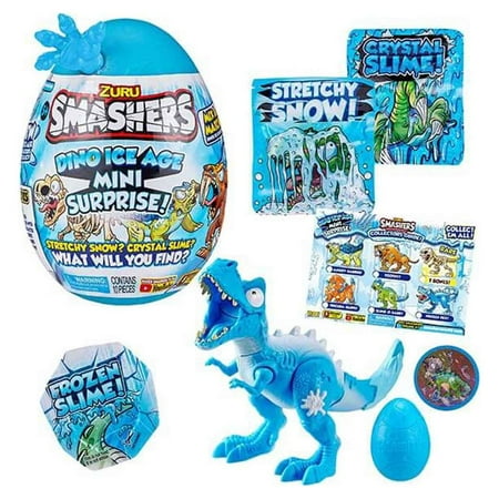 ZURU Smashers Dino Ice Age Mini Surprise Egg Gag Toys for Kids - Frozen Rex