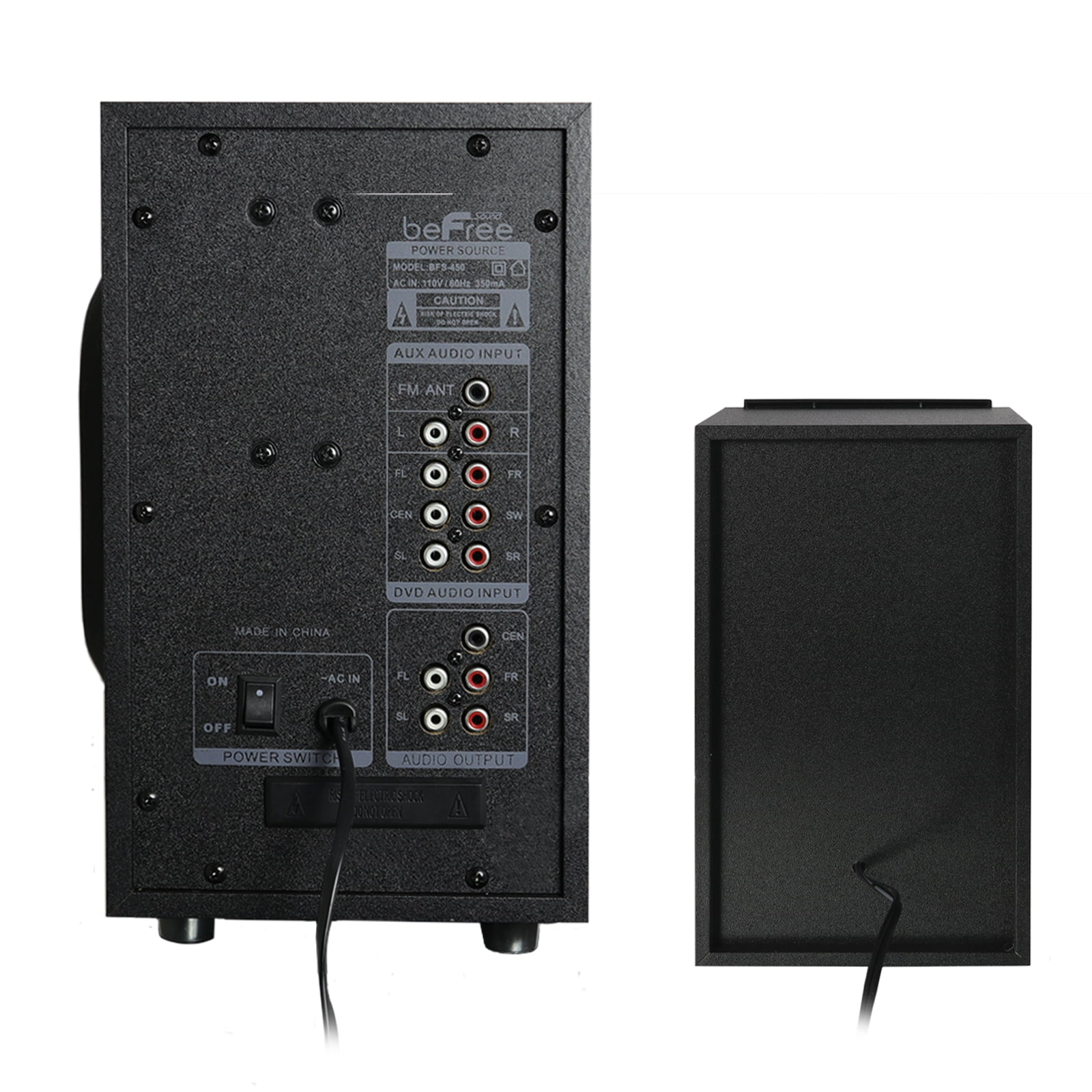beFree Sound BFS-450 5.1 Channel Surround Sound Bluetooth Speaker System in Black