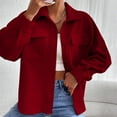 thumbnail image 3 of Maplenight Women's Corduroy Shackets Casual Lapel Long Sleeve Tops Button Down Fall Jackets with Pockets, 3 of 6