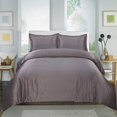 thumbnail image 3 of Home Sweet Collection Ensemble de Couette 3 Pcs en Coton Égyptien Uni (Grand Lit, Gris), 3 of 4