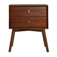 thumbnail image 4 of Allora Engineered Wood 2 Drawer Solid Wood Nightstand in Walnut, 4 of 5
