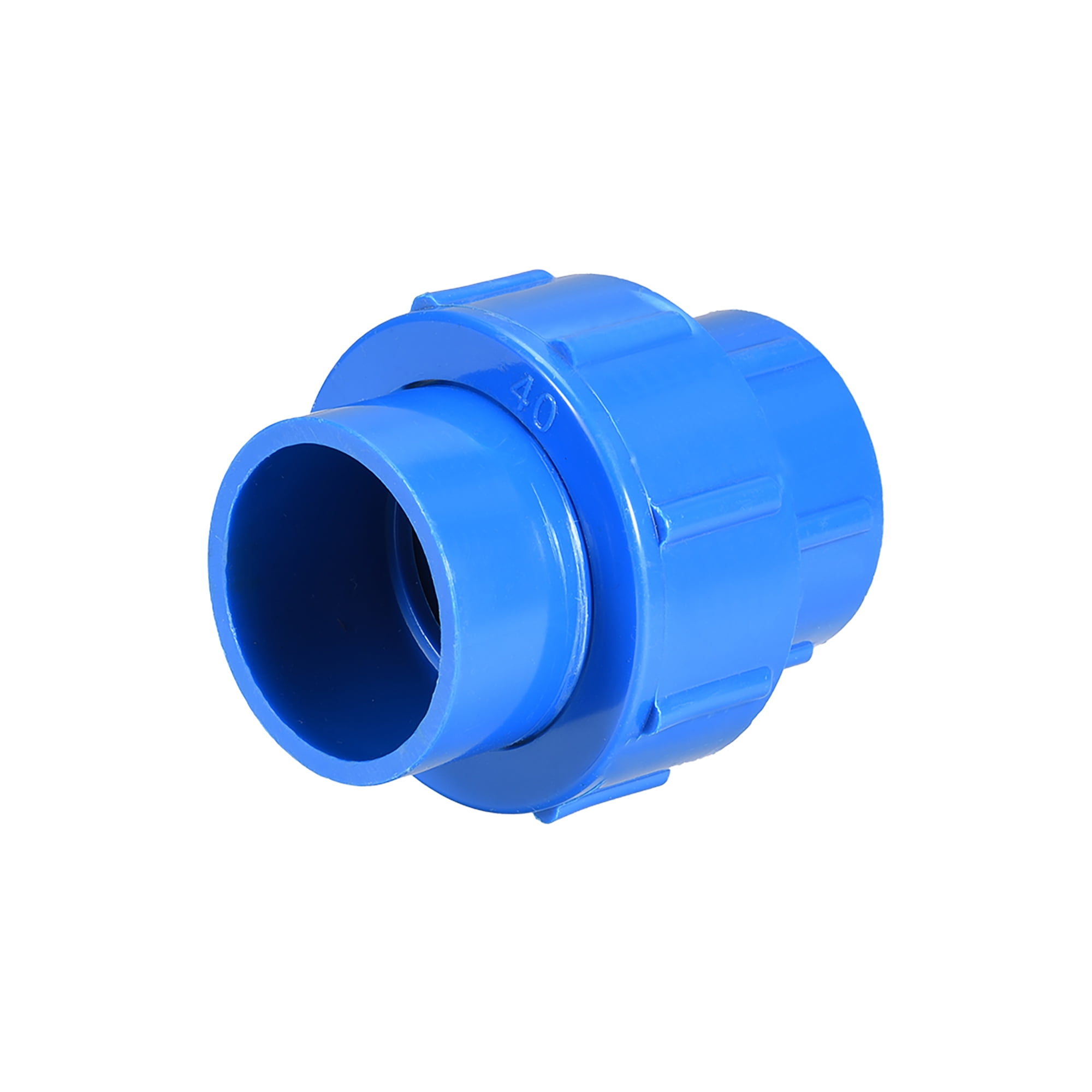 40mm x 40mm PVC Pipe Fitting,Union Solvent Socket Quick Connector Blue