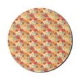 thumbnail image 1 of Floral Mouse Pad for Computers, Top View of Colorful Blossoming Flowers in Vibrant Tones, Round Non-Slip Thick Rubber Modern Gaming Mousepad, 8" Round, Salmon Apricot, by Ambesonne, 1 of 2
