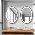 thumbnail image 7 of 30" x 20" Oval LED Black Vanity Mirror for Bathroom Wall Black Oval Lighted Vanity Smart Mirror Anti Fog LED Bedroom Mirror with Lights 3 Color Illuminated Dimmable Makeup Wall Mount, 7 of 7