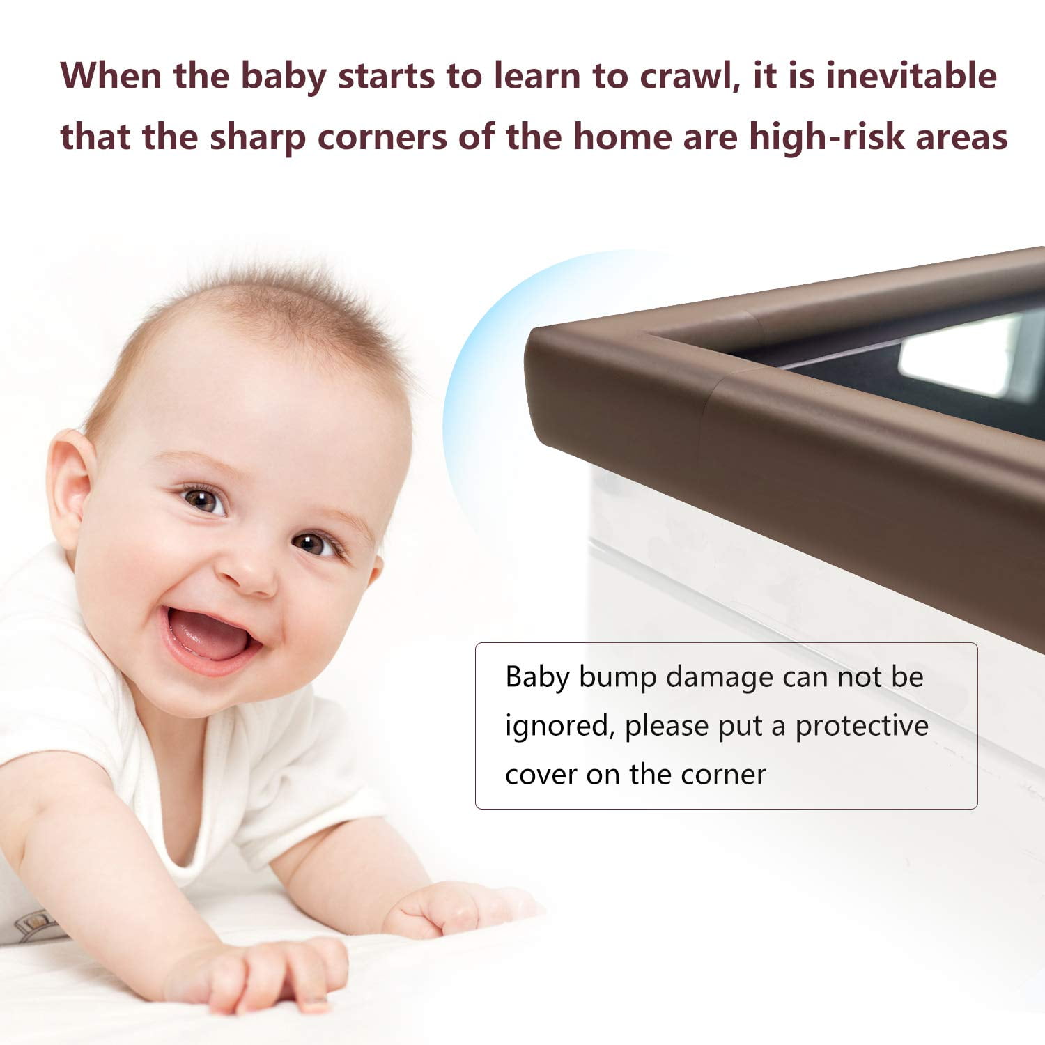 Baby Proofing Edge Corner Protector, Soft Rubber Foam Table Bumper Guard,  3M Pre-Taped Corners, 16.5 ft (15 ft Edge + 8 Corners), Black, Heavy-Duty 