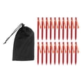 thumbnail image 1 of Estacas para carpas resistentes en forma de V con cuerdas para acampar al aire libre de forma segura, color rojo, 1 of 8