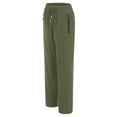 thumbnail image 4 of Adeawade Women'S Pants Straight Leg High Waist Stretch Lightweight Anklepants With Zipper Pockets For Athletic Trousers Basic Clothes S Green, 4 of 5