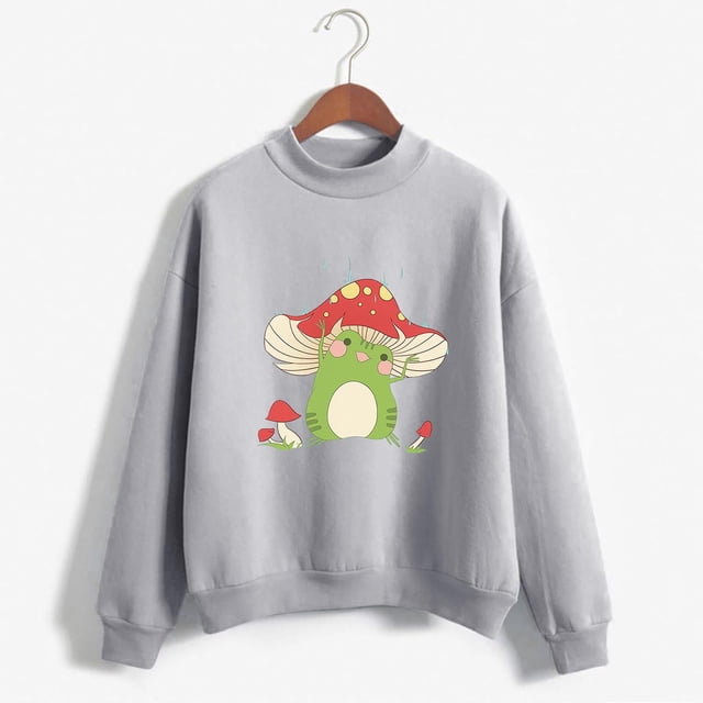 Amzcrzy Chandail en Molleton pour Femmes Mode Décontractée Imprimé Col Rond Ample Manches Longues Hauts Courts Blouse Chandails en Molleton Sans Capuche Manches Longues pour Femmes Chandail Chandail en Molleton Col Rond Chandail en Molleton S