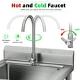 thumbnail image 5 of Xssm 23.6" Freestanding Utility Sink Stainless Steel Commercial Kitchen Sink, 5 of 7