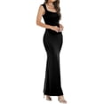 thumbnail image 2 of Lucakuins, vestido largo de cola de pez para mujer, vestido informal de fiesta de corte bajo de Color sólido para cóctel de playa, ropa de calle de verano Lucakuins moda, 2 of 7