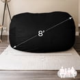 thumbnail image 4 of Big Joe Fuf 8Ft Giant Foam Bean Bag Chair, Oversized Couch with Removable Cover for Kids, Teens, Adults, Jet Black Plush, Soft Polyester, 8 Foot, 4 of 11