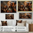 thumbnail image 4 of Designart "Zulu Festive Revelry in Brown" People Framed Wall Art - Global Brown African Tribal Hallway Framed Wall Art Decor, 4 of 6