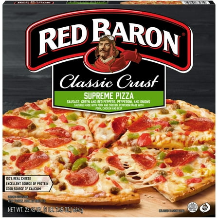 Red Baron Supreme Classic Crust Frozen Pizza, 23.46 oz