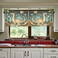 thumbnail image 3 of Yayeee Kitchen Curtains Tier Set of 2 Light Filtering 57"x24" Over Sink Window Panels, Dinosaur with Stars, 3 of 7