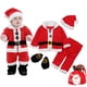 thumbnail image 2 of Newborn Baby Santa Claus Costume Christmas Outfit Autumn Winter Tops +Pants +Hat and Shoes 4PCS New Year Boys Girls Clothes Set, 2 of 5