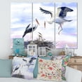 thumbnail image 2 of Designart ' Storks With Babies In The Nest ' Farmhouse Canvas Wall Art Print, 2 of 3