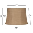 thumbnail image 6 of Springcrest Set of 2 Softback Drum Lamp Shades Natural Burlap Medium 13" Top x 16" Bottom x 11" Slant Spider Harp Finial Fitting, 6 of 6
