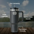 thumbnail image 2 of URBAN SIP 40 oz Stainless Steel Insulated Tumbler with Handle & Straw Lid | Double-Wall Vacuum Reusable Travel Mug | Car-Friendly Tumbler for Hot & Cold Drinks, 2 of 5