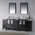 thumbnail image 3 of Blossom 84" Bathroom Vanity | Espresso | Solid Wood | Double Ceramic Sink | 3 Side Cabinets | Freestanding, 3 of 8
