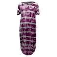 thumbnail image 3 of Sexy Dance Summer Printed Short Sleeve Pocket Tunic Dress for Women Casual V Neck Long Dress Ladies Wrap Side Split Fashion Shirt Dress Loose Fit Sundress, 3 of 6