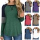 thumbnail image 3 of Hay un video Hay un video (Gris/XXL) 2020 Camiseta informal de manga larga con cuello redondo empalmada para mujeres europeas y americanas, top suelto, 3 of 8