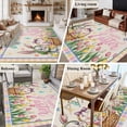 thumbnail image 6 of Spring Easter Area Rugs Collection 6'x9', Pink Yellow Bunny Tulip Eggs Plaid Rustic Non Slip Indoor Rectangle Throw Runner Rug Floor Mat Carpet for Living Room Dining Table Bedroom Nursery, 6 of 9