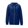 thumbnail image 4 of Stralyhd Women's Lightweight Hoodies Full Zip Up Daily Wear Staple Oversized Sweatshirts with Pockets Long Sleeve Thin Casual Hooded Jackets Navy XL, 4 of 5