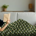 thumbnail image 3 of Alien Soft Flannel Fleece Throw Blanket, Sketch Style Portraits Dotted Background Space Crafts Transportation, Cozy Plush for Indoor and Outdoor Use, 70" x 90", Apple Green Eggshell, by Ambesonne, 3 of 5