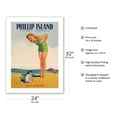 thumbnail image 2 of Phillip Island-Victoria Australia-Take a Kodak-Bathing Beauty with Penguin-Victorian Railways-Vintage Travel Poster by M. Newman c.1930-Bamboo Fine Art 290gsm Paper Print (Unframed) 24x32in, 2 of 4