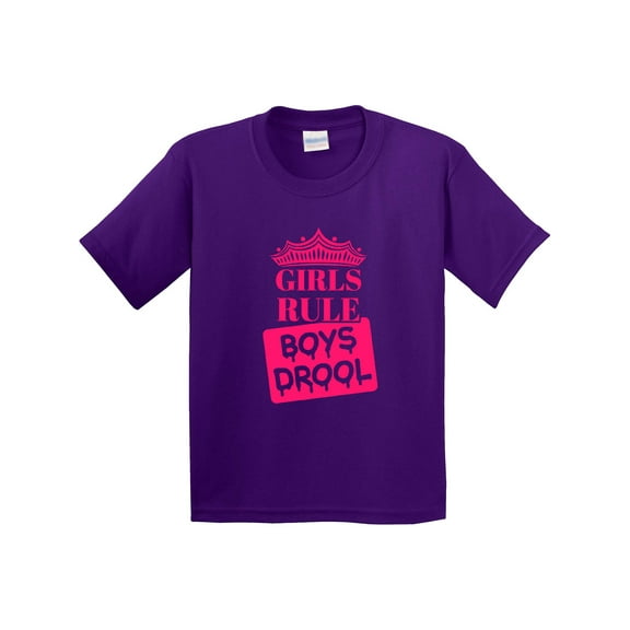 Inktastic Girls Rule, Boys Drool Youth T-Shirt