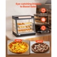 thumbnail image 4 of KFFKFF 3-Tier Commercial Food Warmer Display, 1200W Food Display Warmer with LED Light, Top Storage and Adjustable Shelves, 86℉~185℉ Steam Heating, 106Qt/100L, 4 of 9